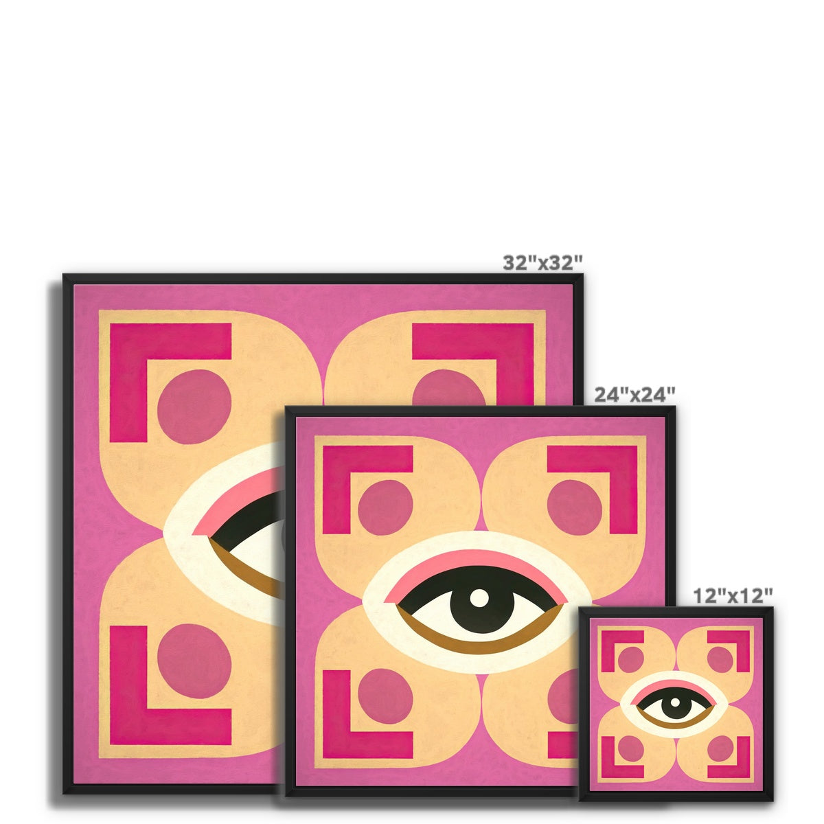Eye of Harmony: Where Realism Meets Geometric Dreamscapes Framed Canvas