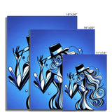 Viva La Diva: Where Moonlight Dances in Shades of Sapphire Wall Art Poster