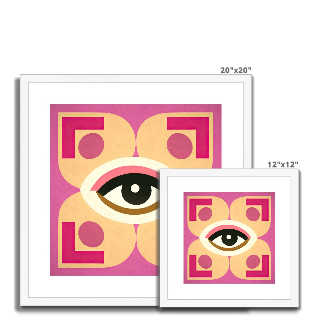 Eye of Harmony: Where Realism Meets Geometric Dreamscapes Framed & Mounted Print