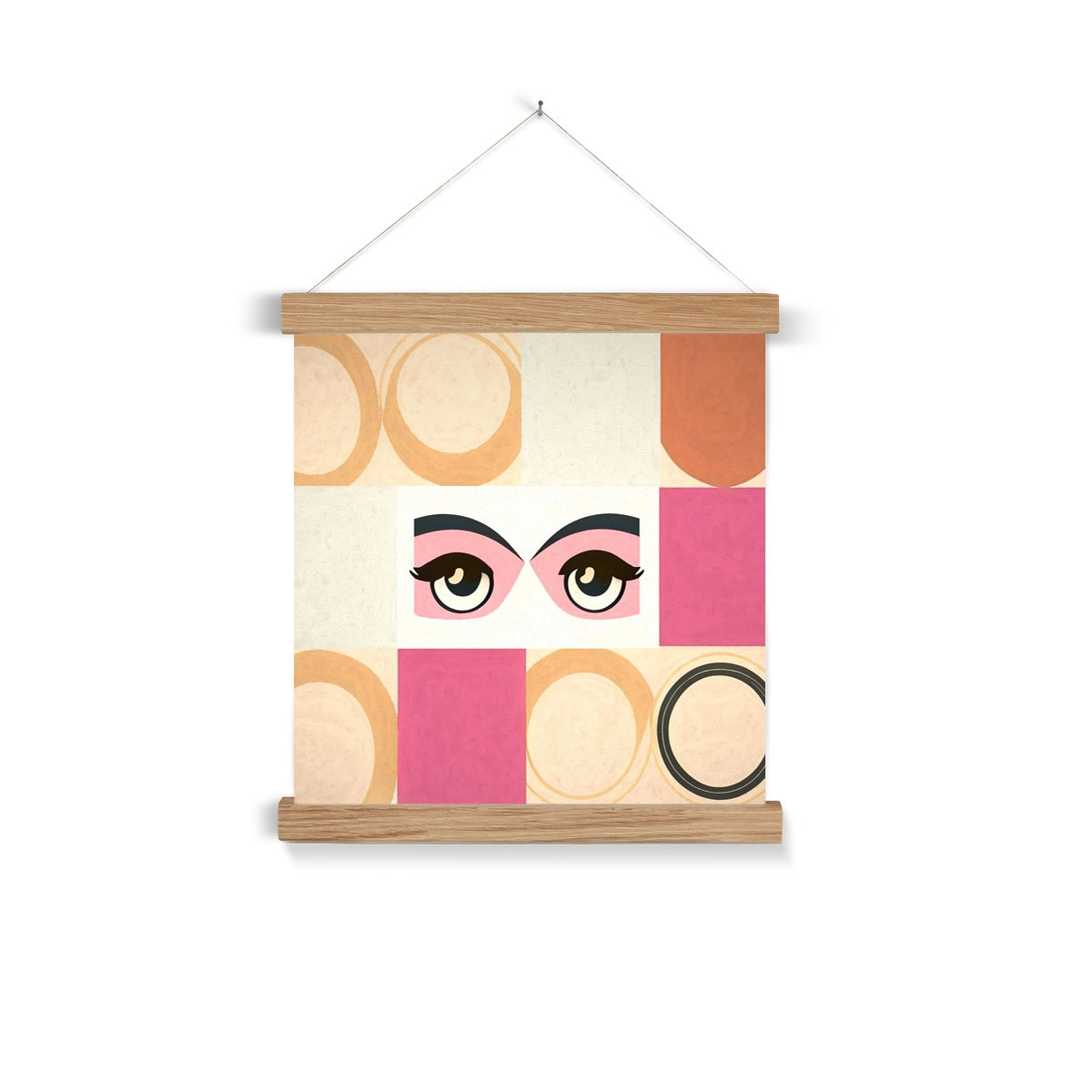 Whispers of Serenity: Where Eyes Meet Abstract Harmony Fine Art Print with Hanger