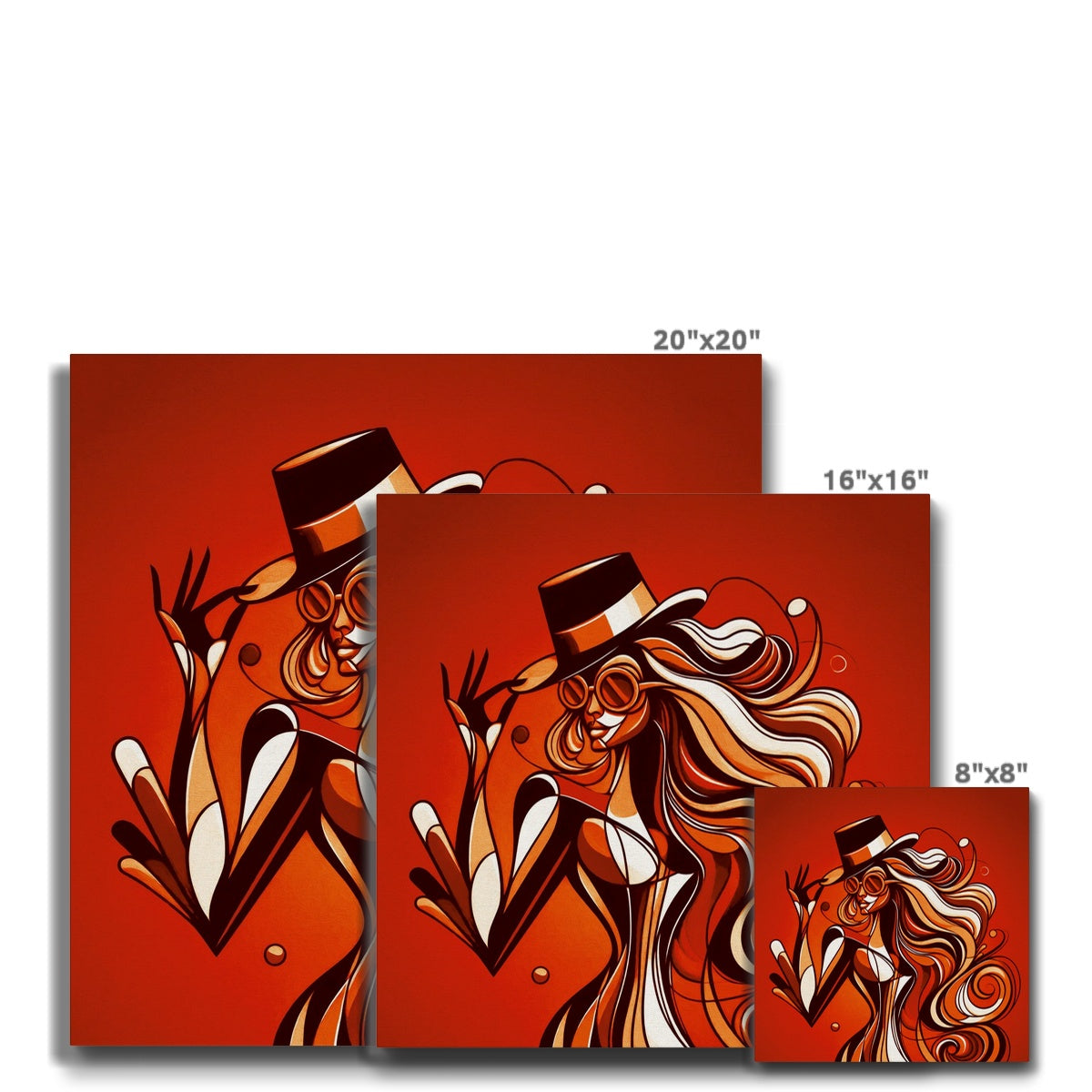 Viva La Diva: Where Confidence Dances in Shades of Oranges and Reds Eco Canvas