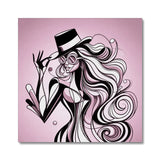 Viva La Diva: A Ballet of Blush and Boldness Against Rose-Colored Skies Canvas