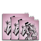 Viva La Diva: A Ballet of Blush and Boldness Against Rose-Colored Skies Canvas
