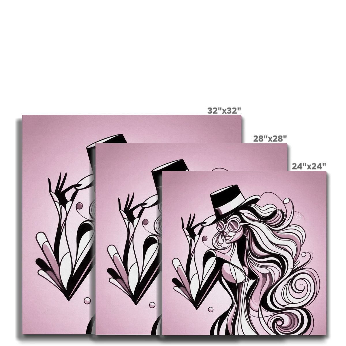 Viva La Diva: A Ballet of Blush and Boldness Against Rose-Colored Skies Canvas