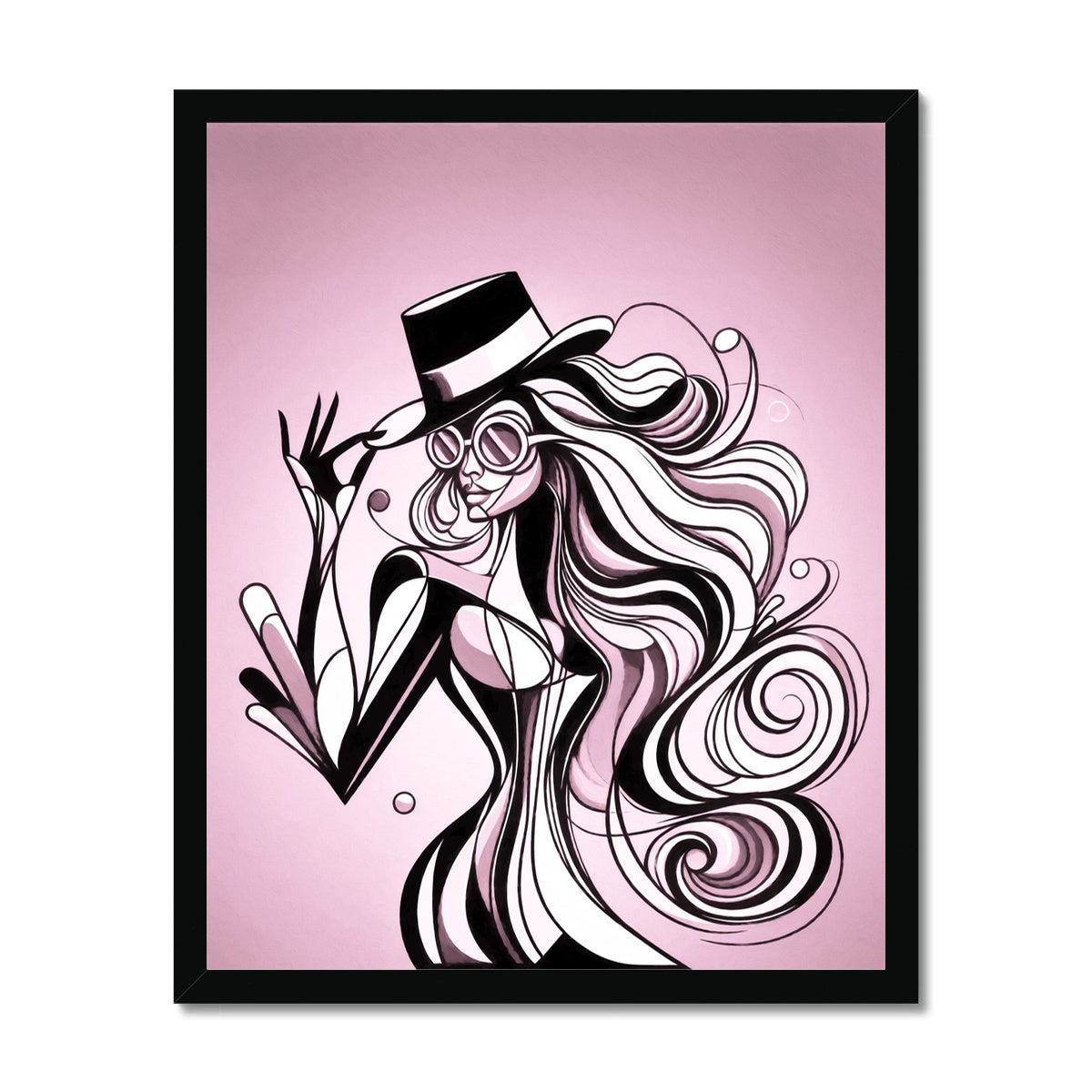 Viva La Diva: A Ballet of Blush and Boldness Against Rose-Colored Skies Budget Framed Poster