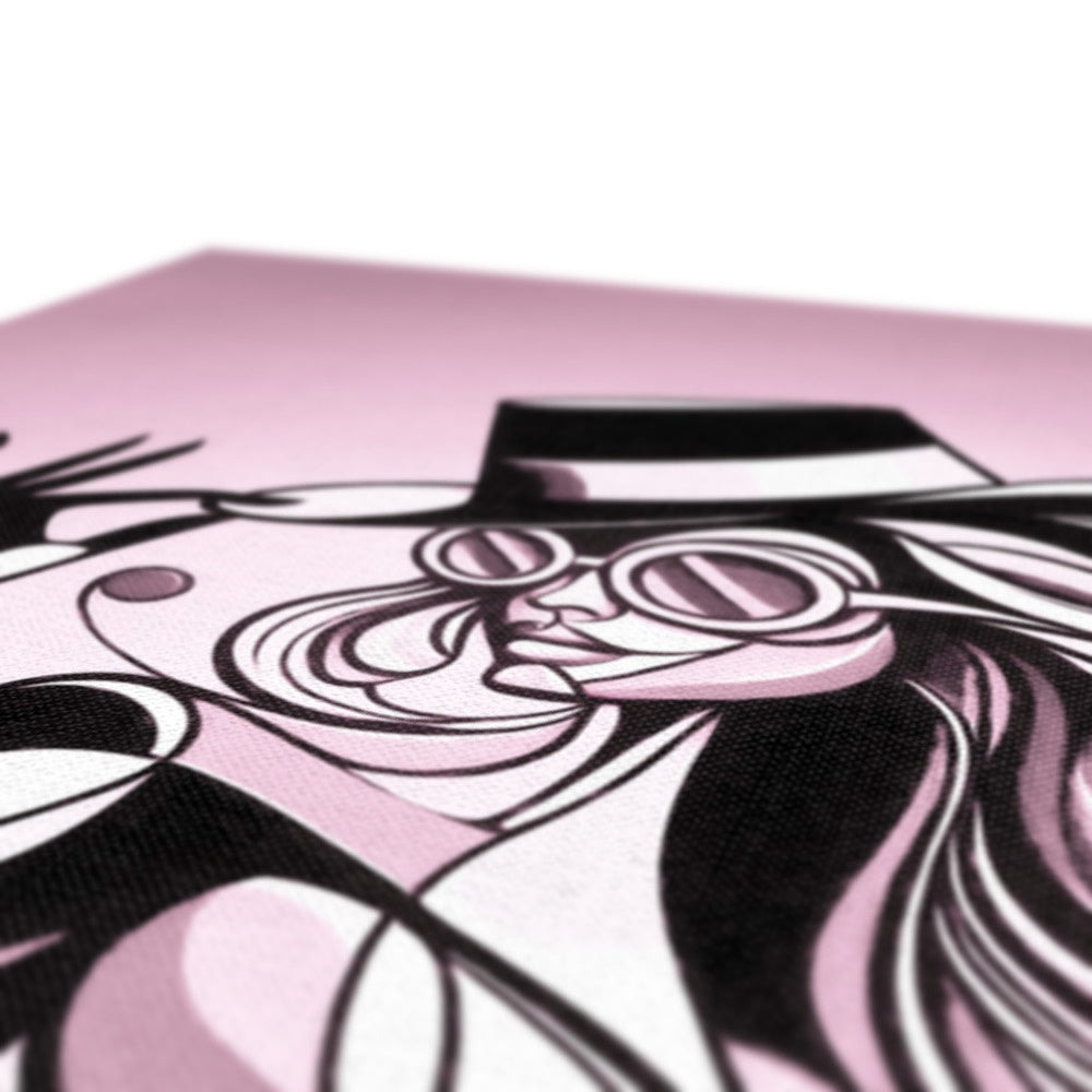 Viva La Diva: A Ballet of Blush and Boldness Against Rose-Colored Skies Canvas