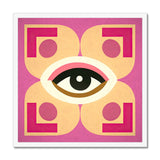 Eye of Harmony: Where Realism Meets Geometric Dreamscapes Budget Framed Poster