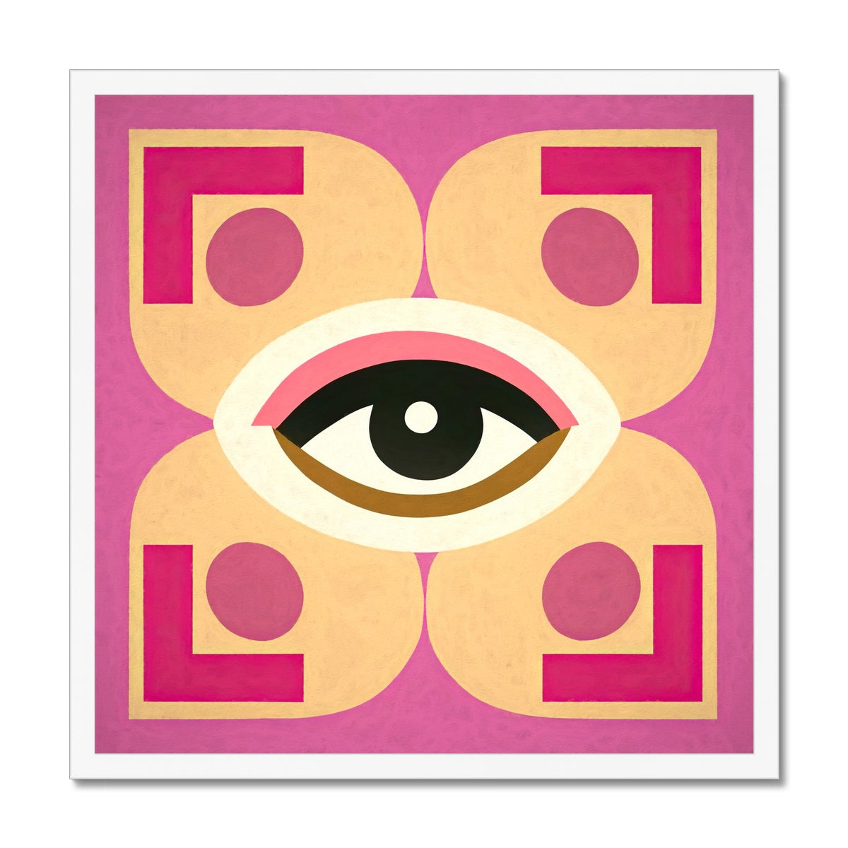 Eye of Harmony: Where Realism Meets Geometric Dreamscapes Budget Framed Poster