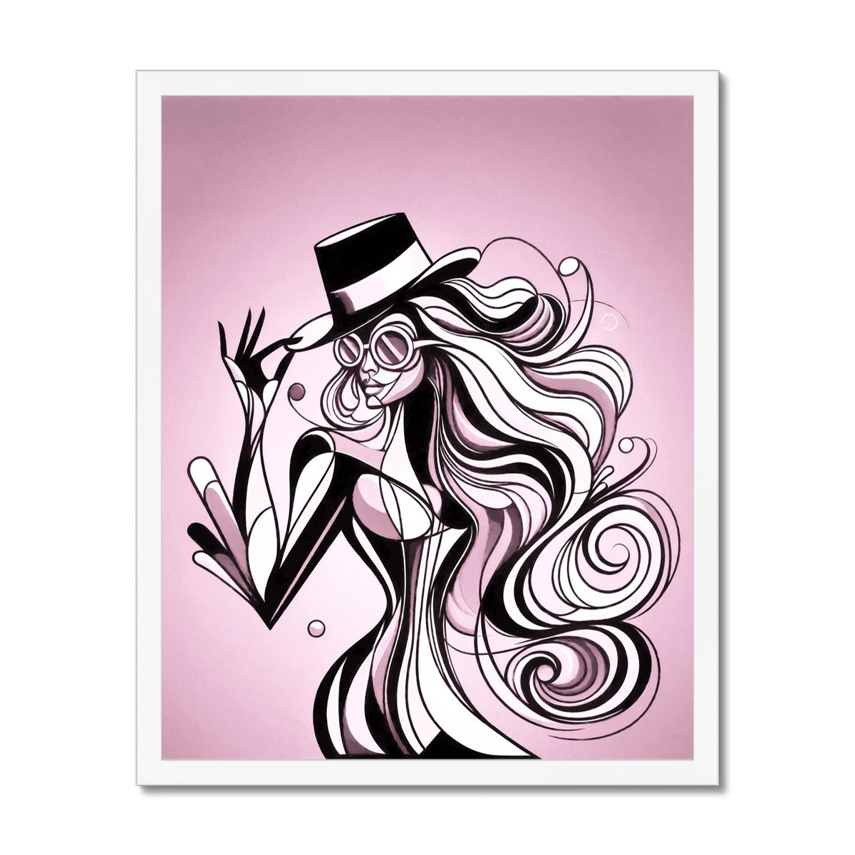 Viva La Diva: A Ballet of Blush and Boldness Against Rose-Colored Skies Budget Framed Poster