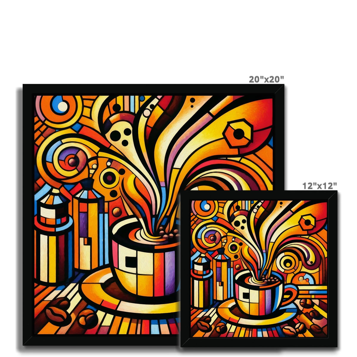 Caffeinated Cityscape Budget Framed Poster
