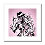 Viva La Diva: A Ballet of Blush and Boldness Against Rose-Colored Skies Framed & Mounted Print