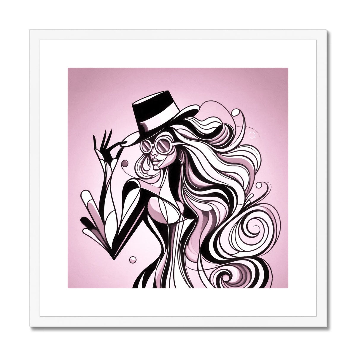 Viva La Diva: A Ballet of Blush and Boldness Against Rose-Colored Skies Framed & Mounted Print