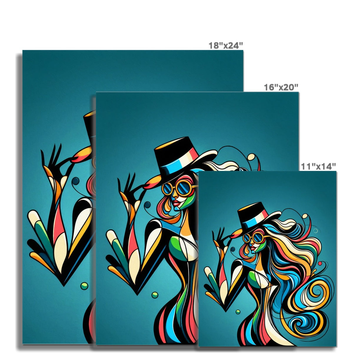 Viva La Diva: Where Confidence Meets Abstract Whirl Wall Art Poster