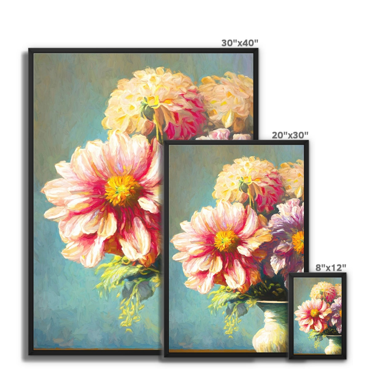 A Burst of Colour: Immerse Yourself in Floral Joy Framed Canvas
