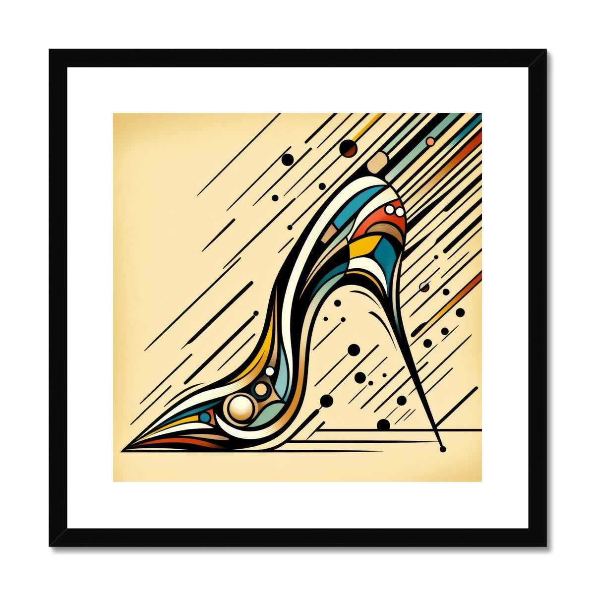 High Heel Havoc: A Moment Frozen in Time Framed & Mounted Print