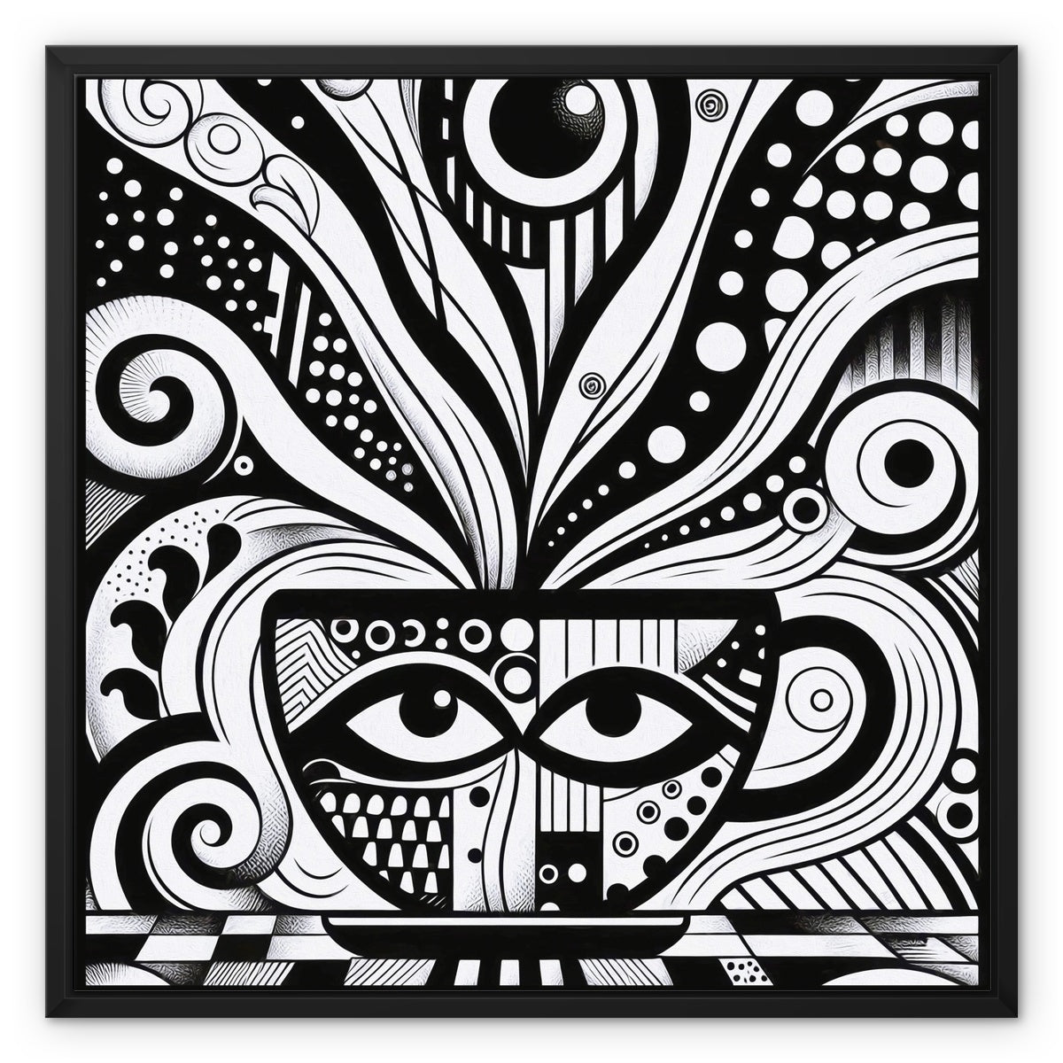Caffeinated Masquerade Framed Canvas