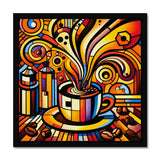 Caffeinated Cityscape Budget Framed Poster