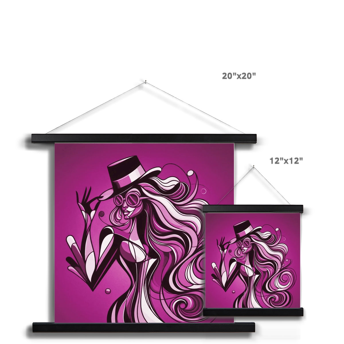 Viva La Diva: Where Amethyst Dreams Dance in a Symphony of Purples Fine Art Print with Hanger