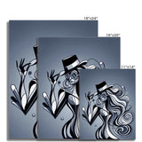Viva La Diva: Where Shadows Dance in Shades of Silver Wall Art Poster