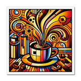 Caffeinated Cityscape Budget Framed Poster