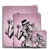 Viva La Diva: A Ballet of Blush and Boldness Against Rose-Colored Skies Canvas
