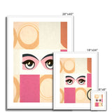 Whispers of Serenity: Where Eyes Meet Abstract Harmony Framed & Mounted Print