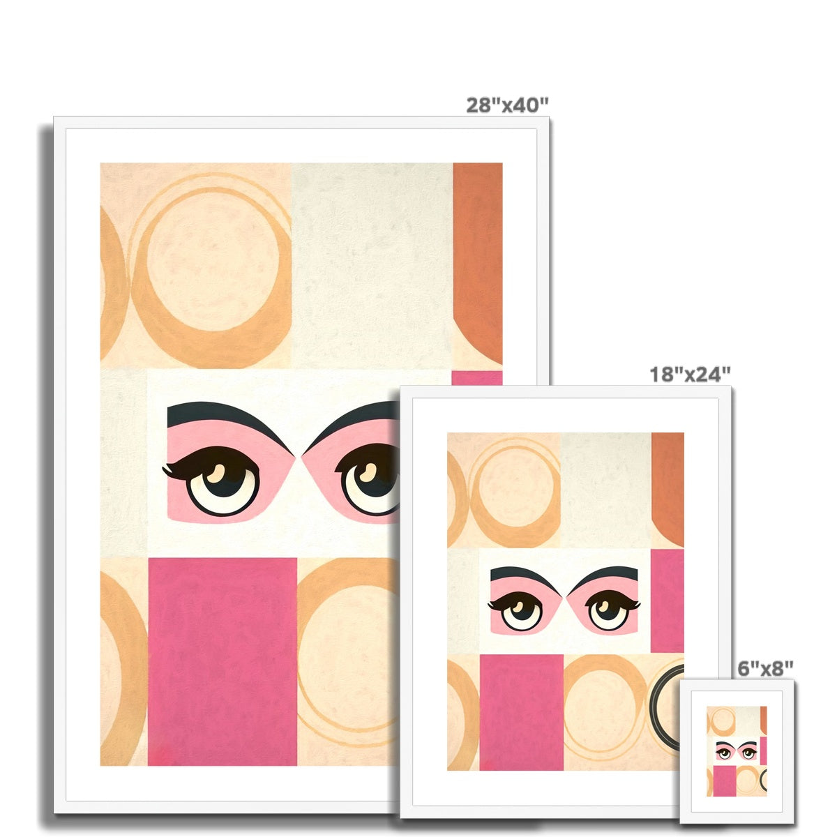 Whispers of Serenity: Where Eyes Meet Abstract Harmony Framed & Mounted Print