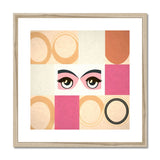 Whispers of Serenity: Where Eyes Meet Abstract Harmony Framed & Mounted Print