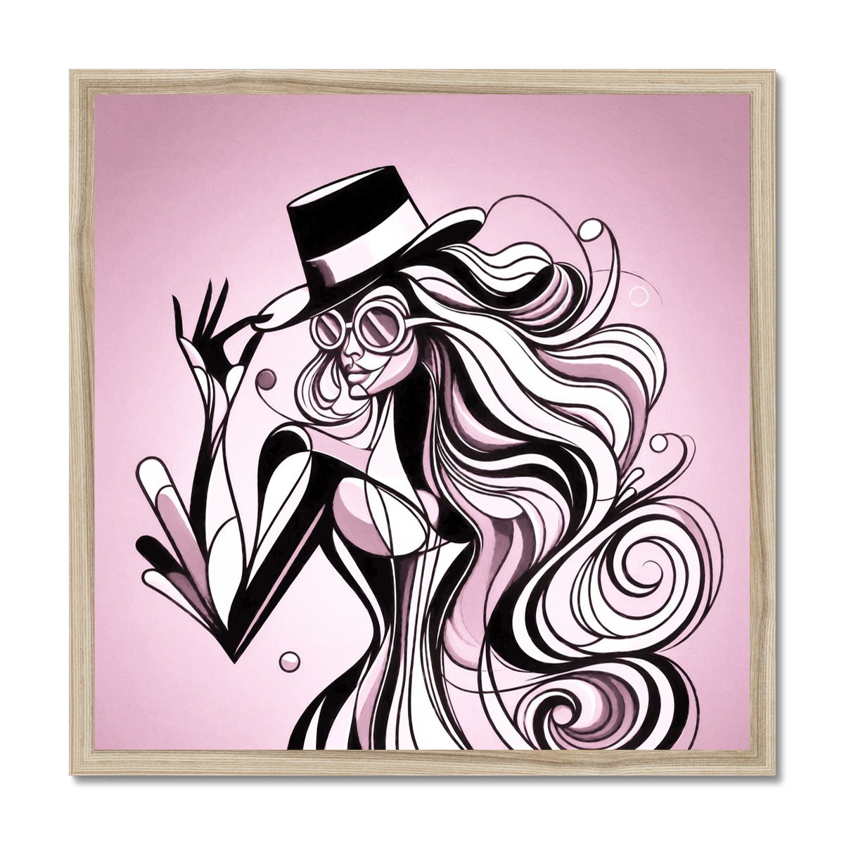 Viva La Diva: A Ballet of Blush and Boldness Against Rose-Colored Skies Budget Framed Poster
