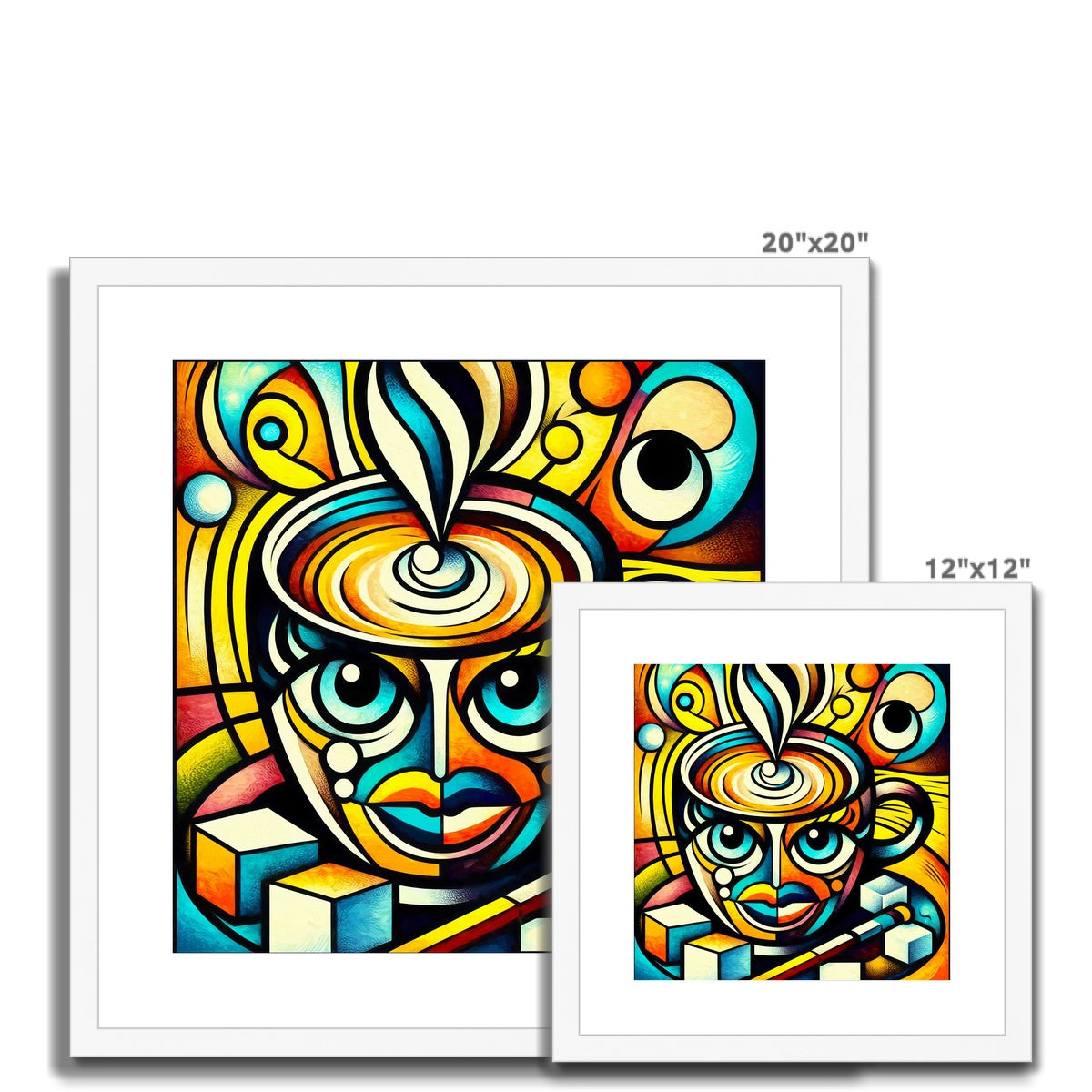 Geometric Java Framed & Mounted Print