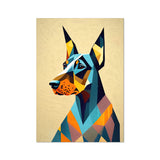 Prismatic Dobe: A Geometric Portrait in Motion Wall Art Poster