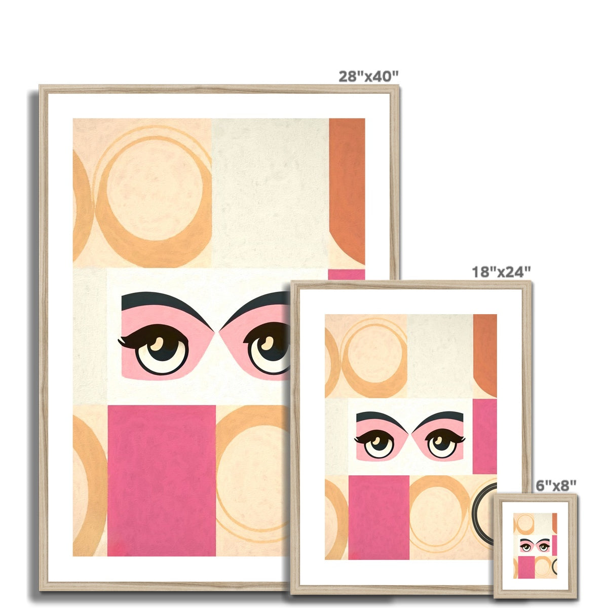 Whispers of Serenity: Where Eyes Meet Abstract Harmony Framed & Mounted Print