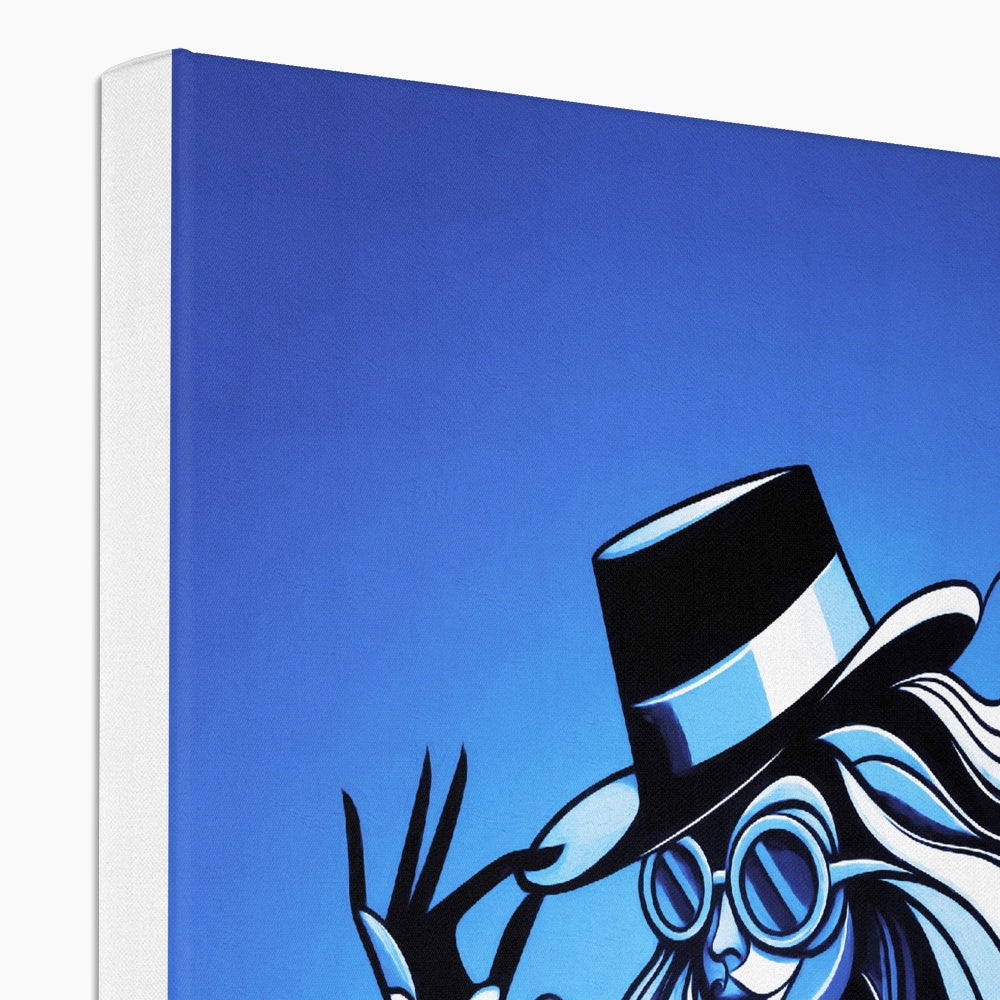 Viva La Diva: Where Moonlight Dances in Shades of Sapphire Canvas