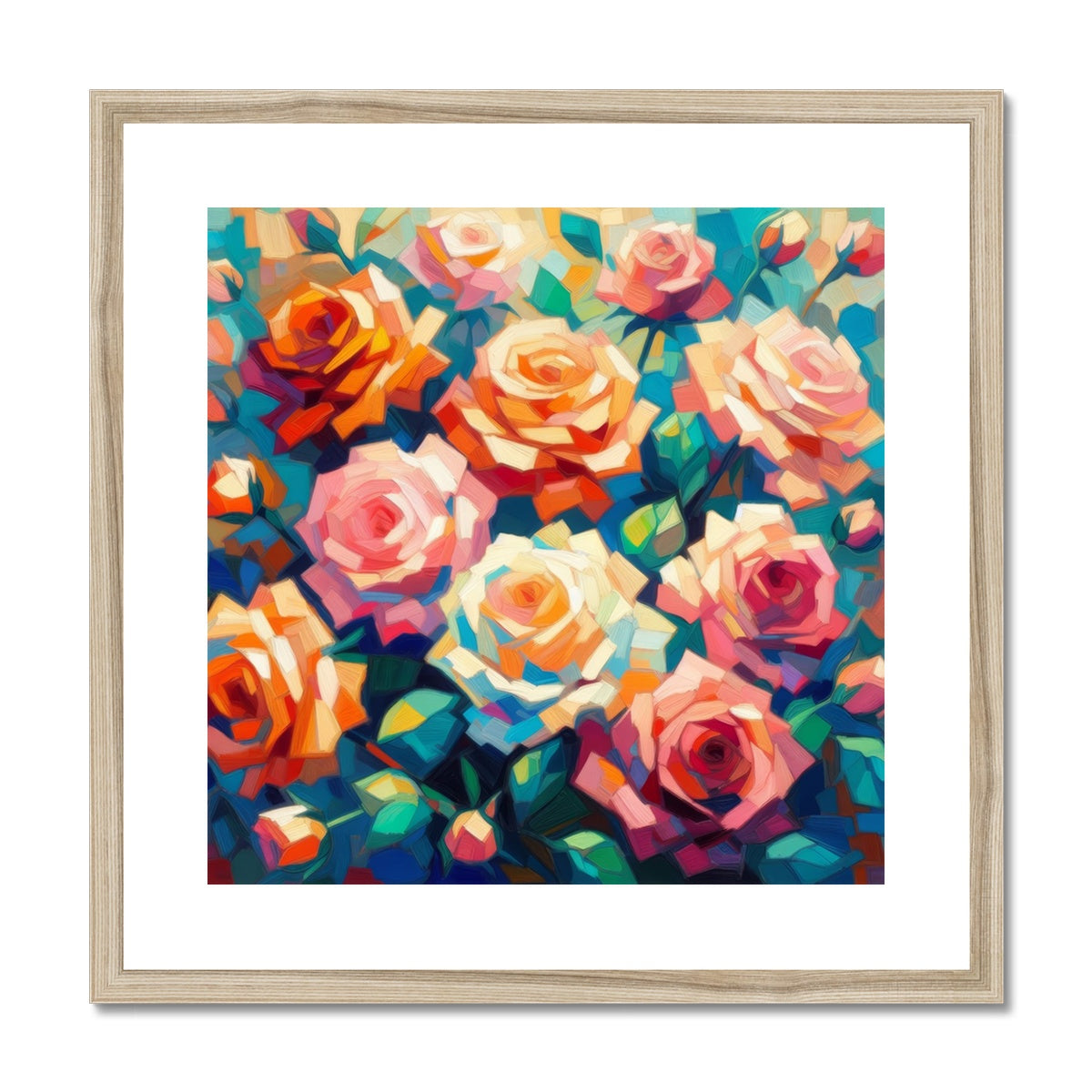 Roses in Full Bloom Framed & Mounted Print