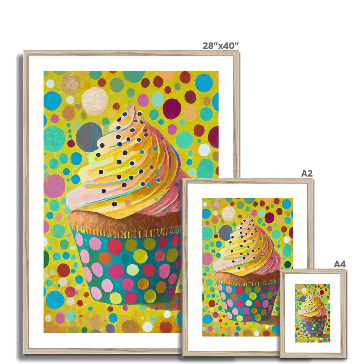 Whimsical Cupcake Delight Framed & Mounted Print