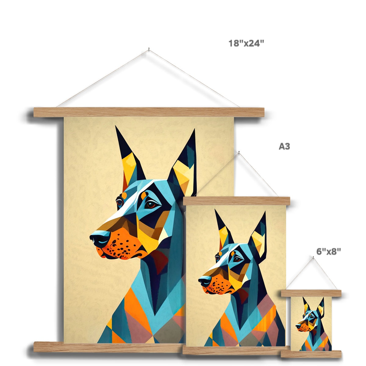 Prismatic Dobe: A Geometric Portrait in Motion Fine Art Print with Hanger