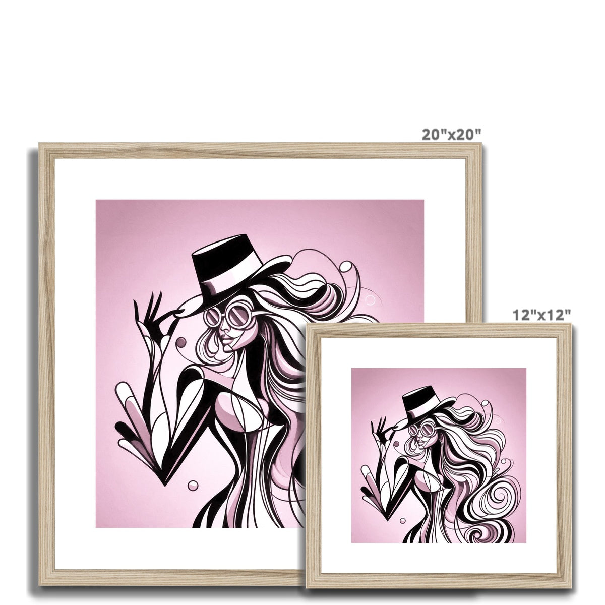 Viva La Diva: A Ballet of Blush and Boldness Against Rose-Colored Skies Framed & Mounted Print