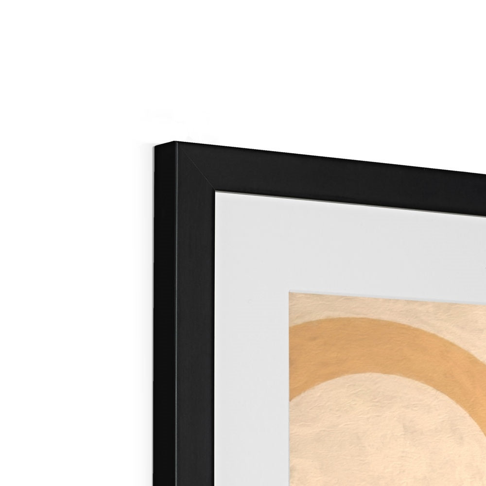 Whispers of Serenity: Where Eyes Meet Abstract Harmony Framed & Mounted Print