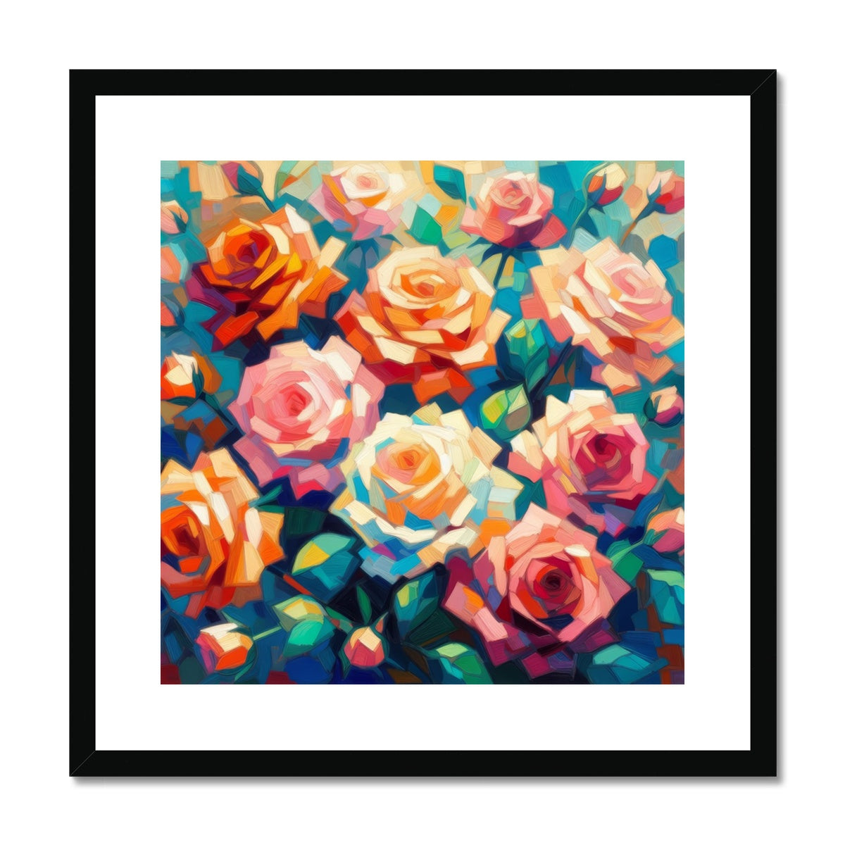 Roses in Full Bloom Framed & Mounted Print