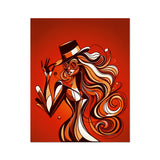 Viva La Diva: Where Confidence Dances in Shades of Oranges and Reds Wall Art Poster