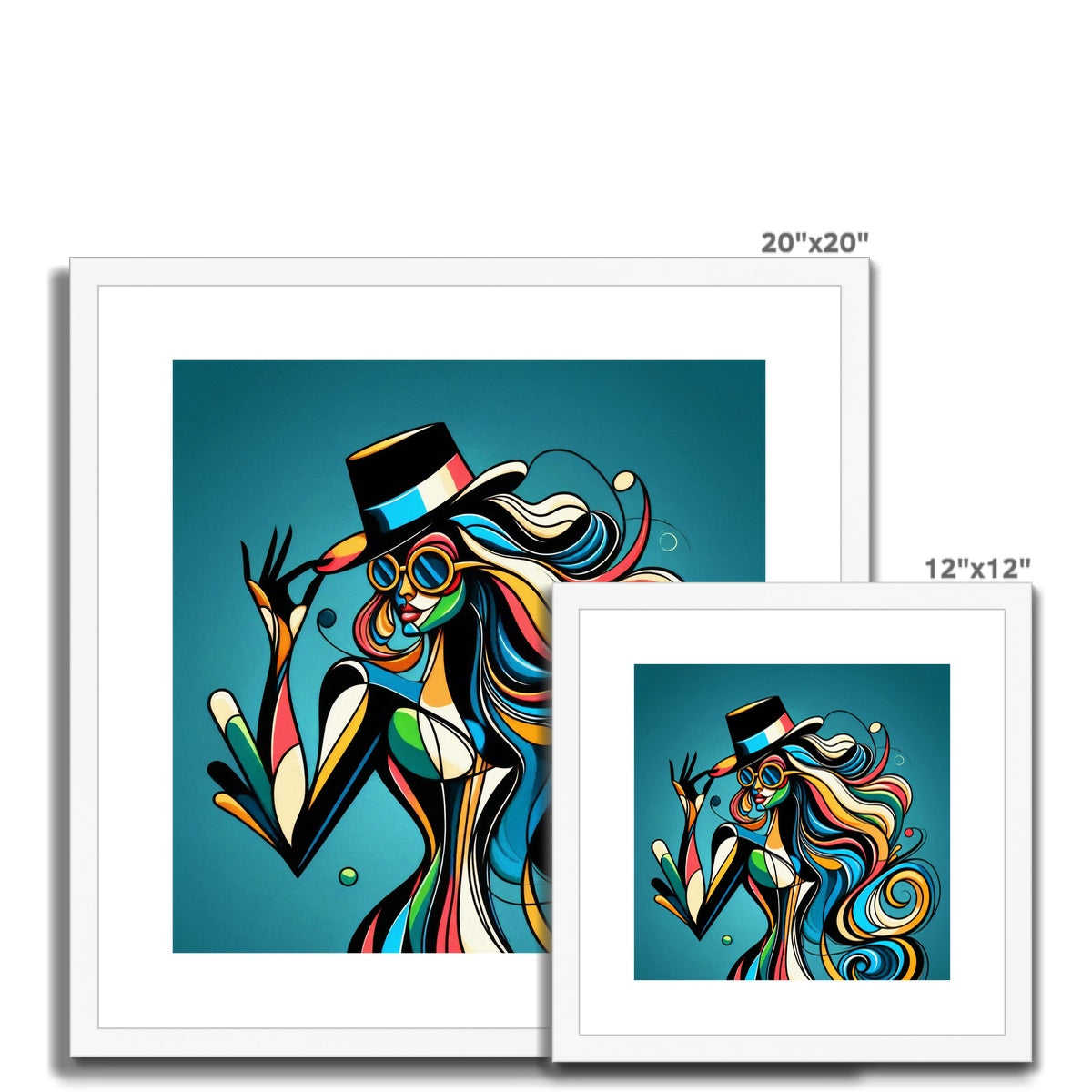 Viva La Diva: Where Confidence Meets Abstract Whirl Framed & Mounted Print