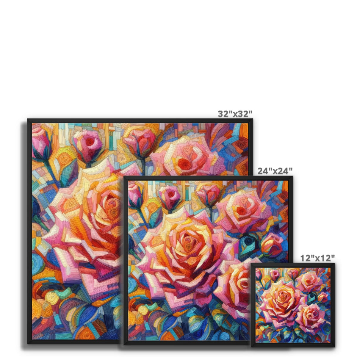 Roses Reimagined Framed Canvas
