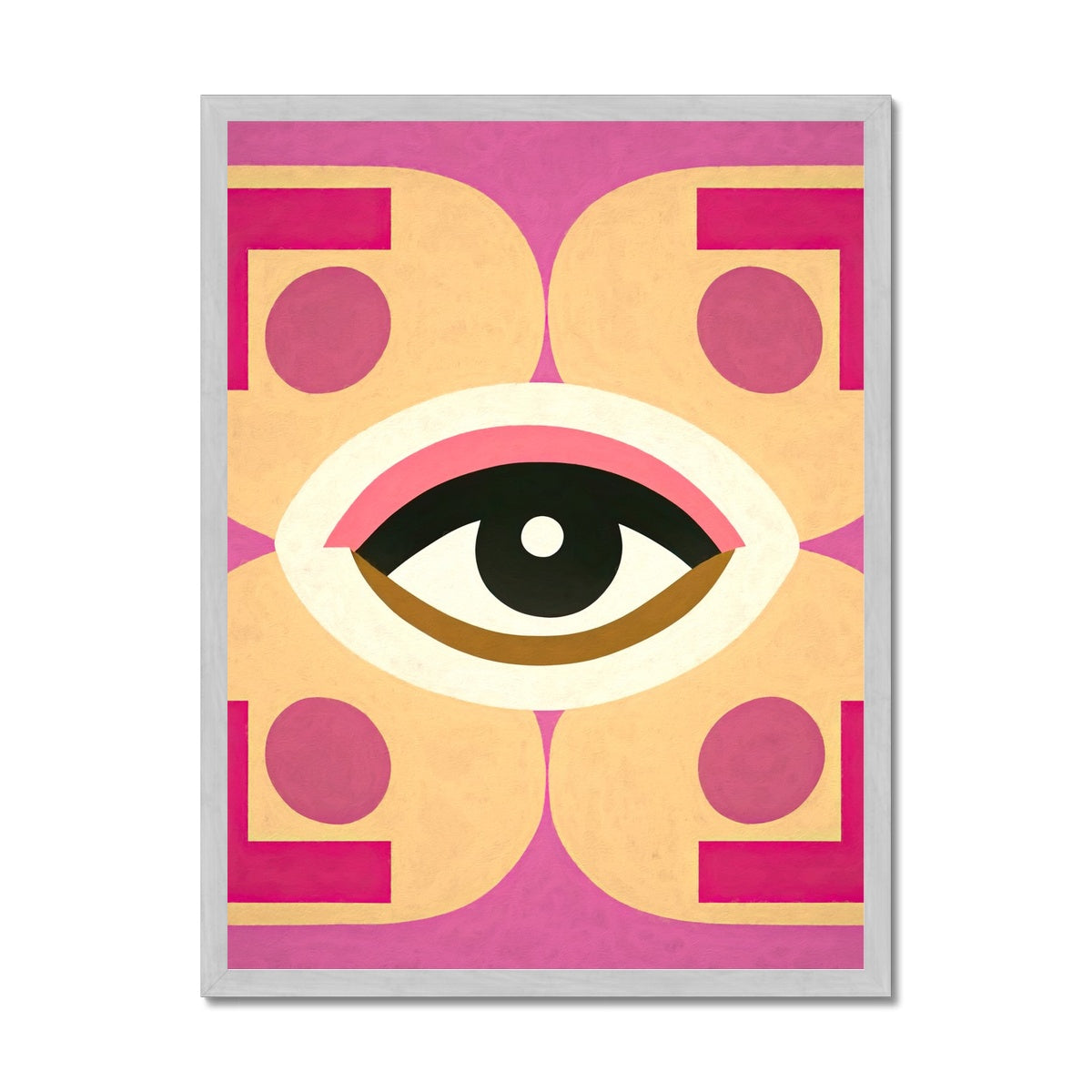 Eye of Harmony: Where Realism Meets Geometric Dreamscapes Antique Framed Print