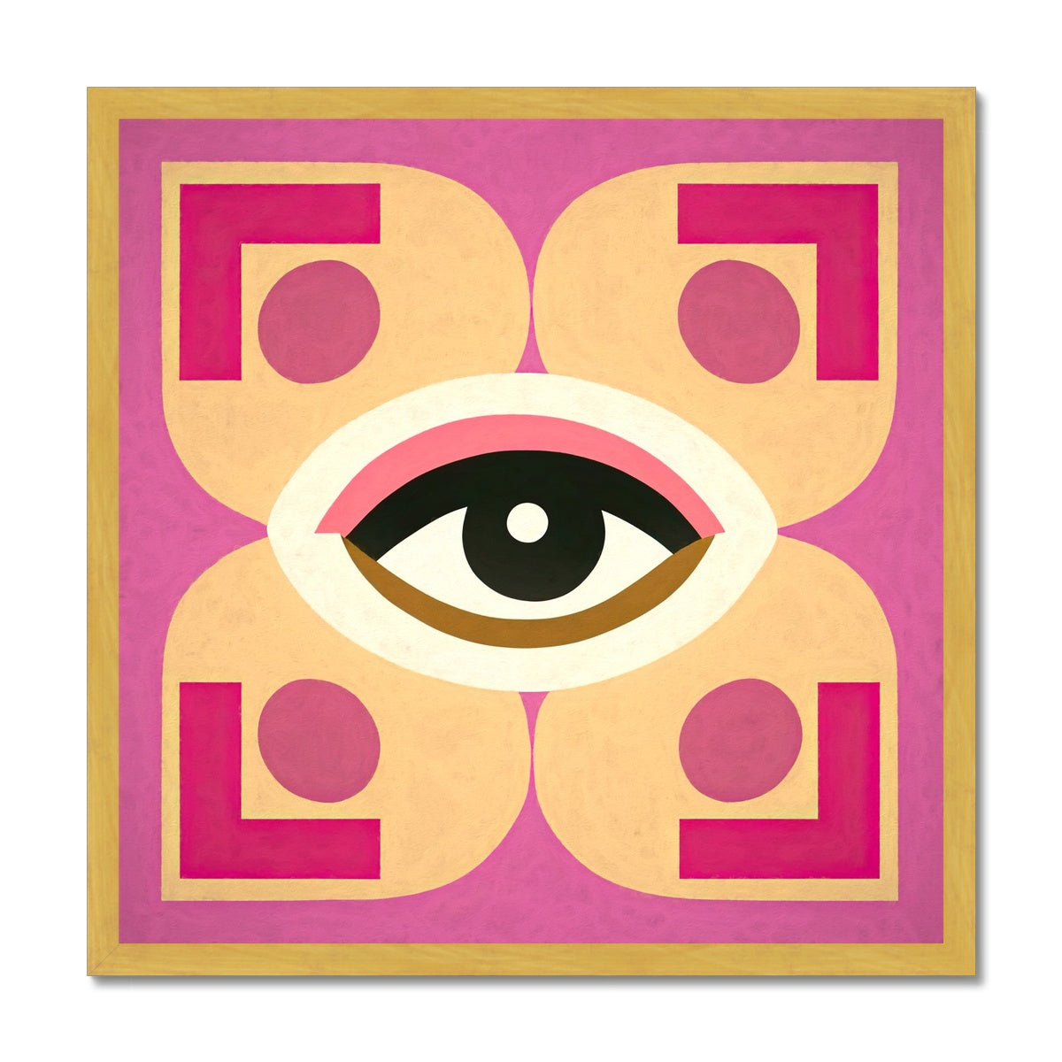 Eye of Harmony: Where Realism Meets Geometric Dreamscapes Antique Framed Print