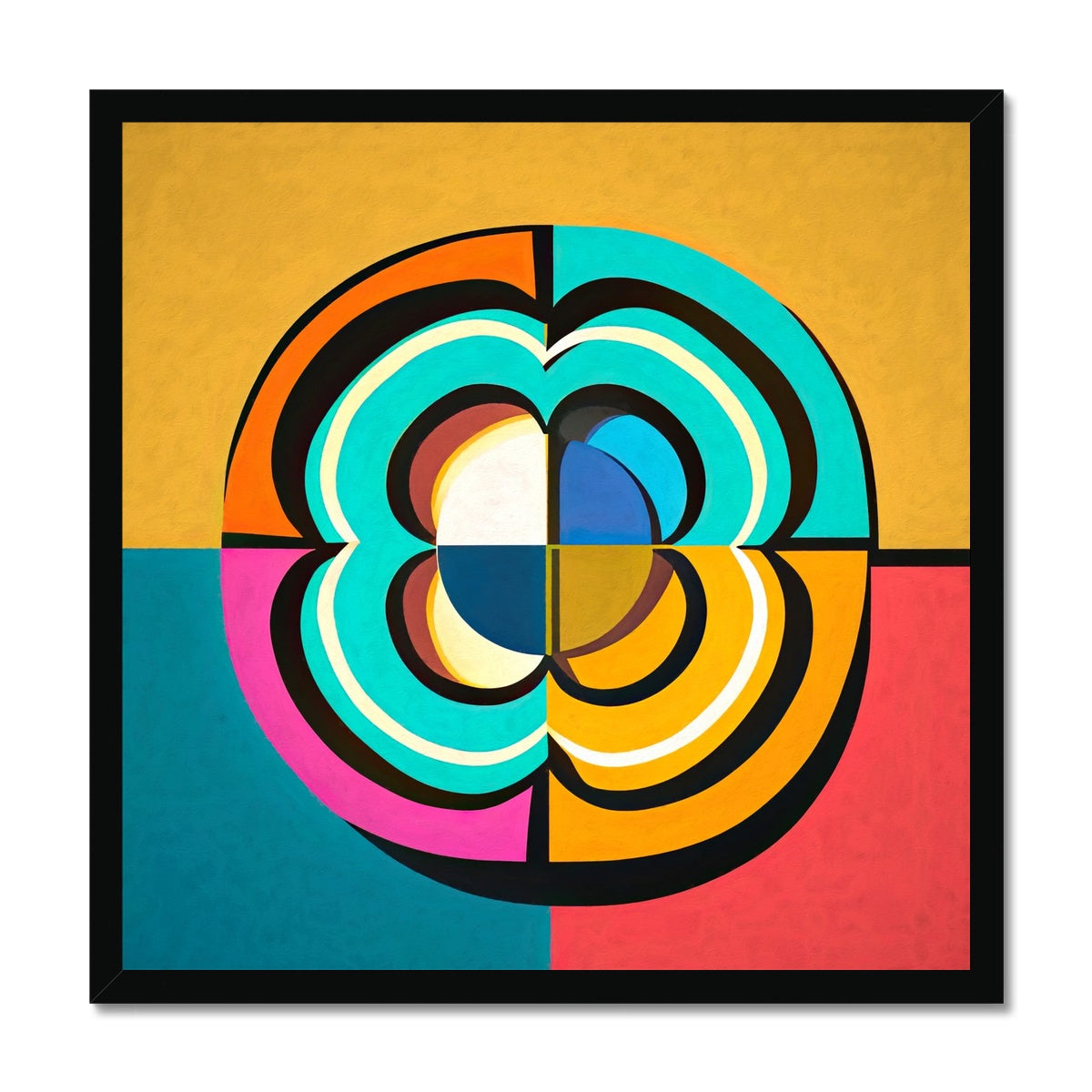 Mesmerising Dimensions: Dive into a World of Vibrant Abstraction Budget Framed Poster