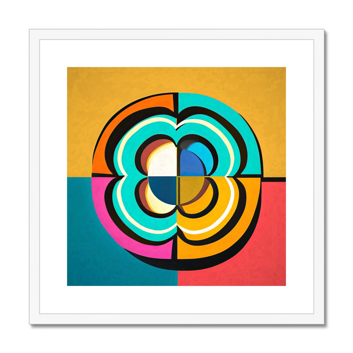 Mesmerising Dimensions: Dive into a World of Vibrant Abstraction Framed & Mounted Print