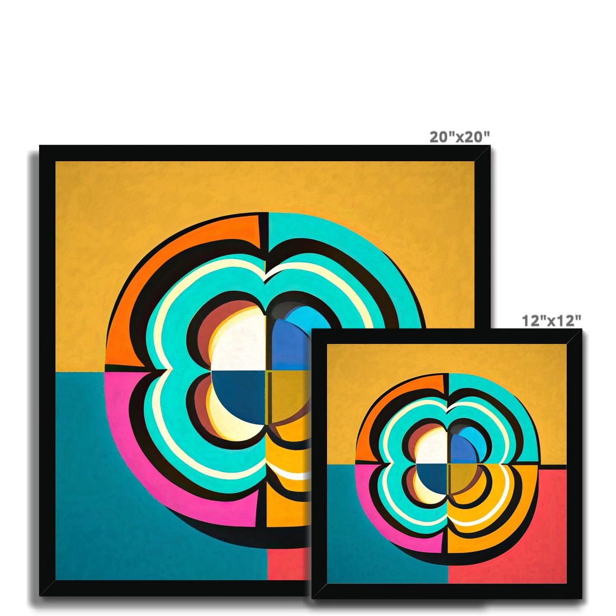 Mesmerising Dimensions: Dive into a World of Vibrant Abstraction Budget Framed Poster