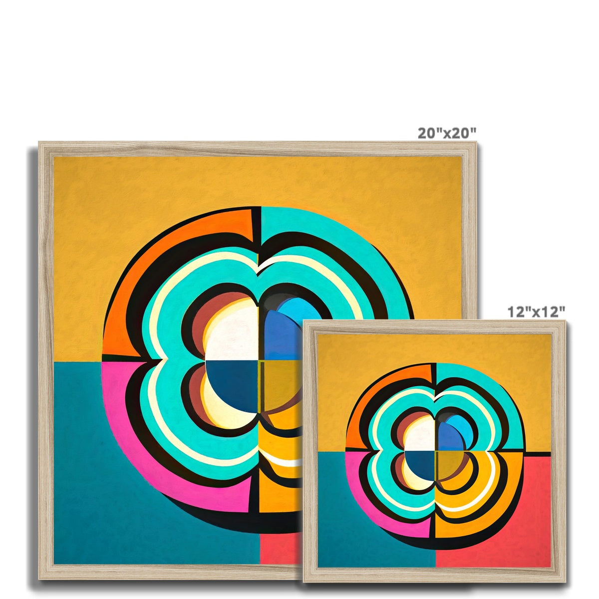 Mesmerising Dimensions: Dive into a World of Vibrant Abstraction Budget Framed Poster