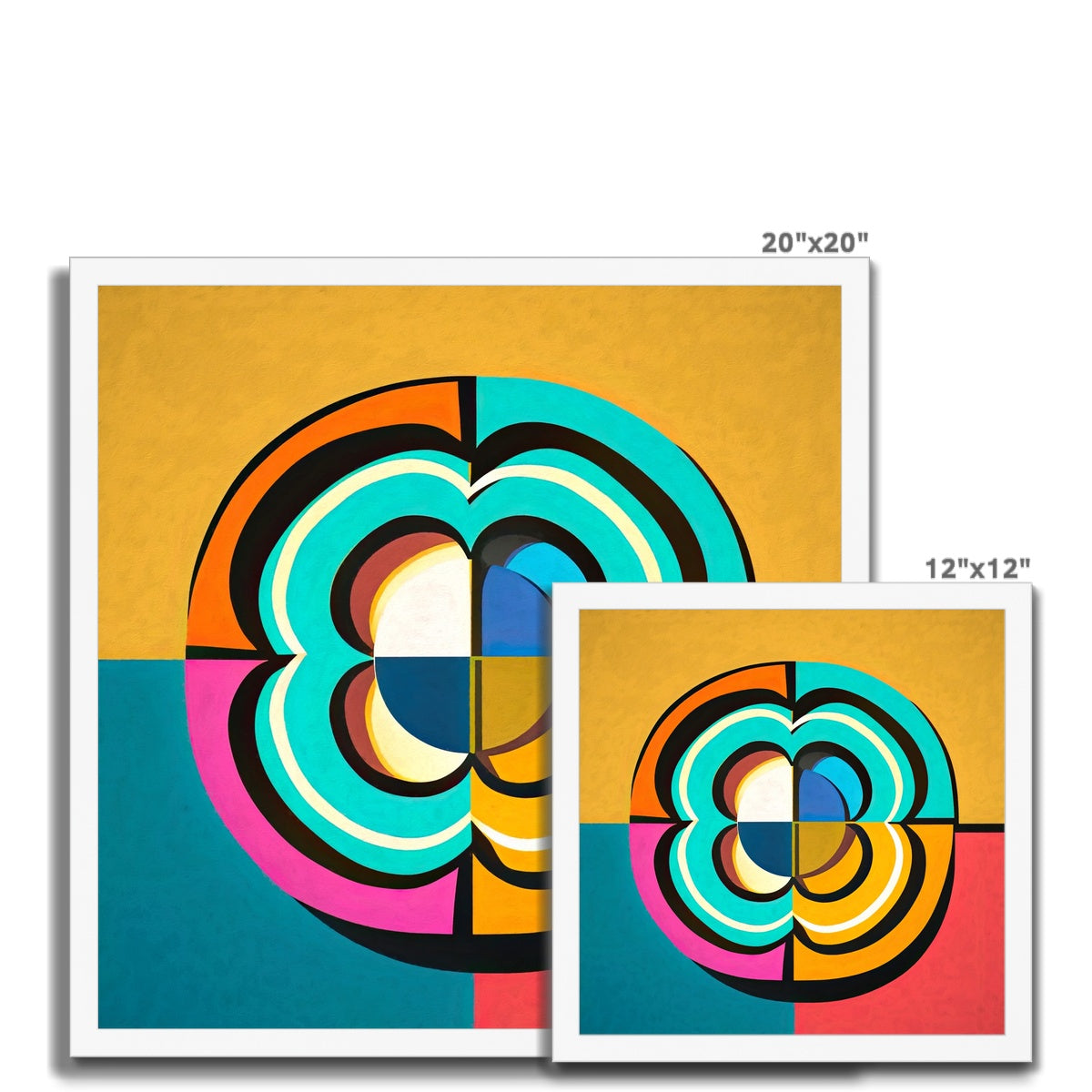 Mesmerising Dimensions: Dive into a World of Vibrant Abstraction Budget Framed Poster