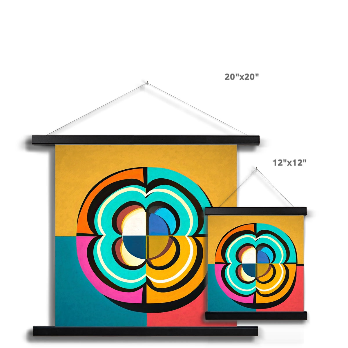 Mesmerising Dimensions: Dive into a World of Vibrant Abstraction Fine Art Print with Hanger